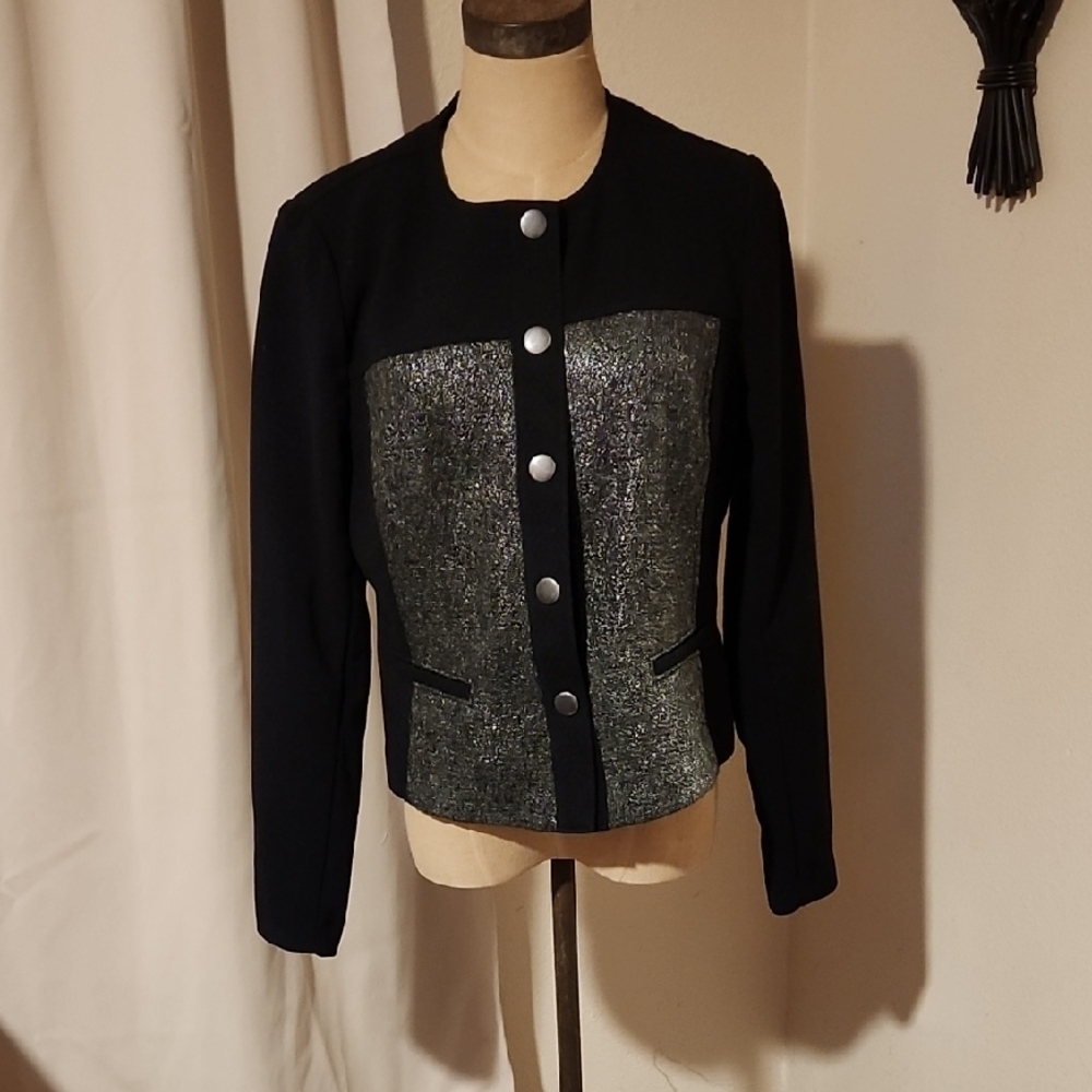 Elegant Black and Green Women's Jacket
